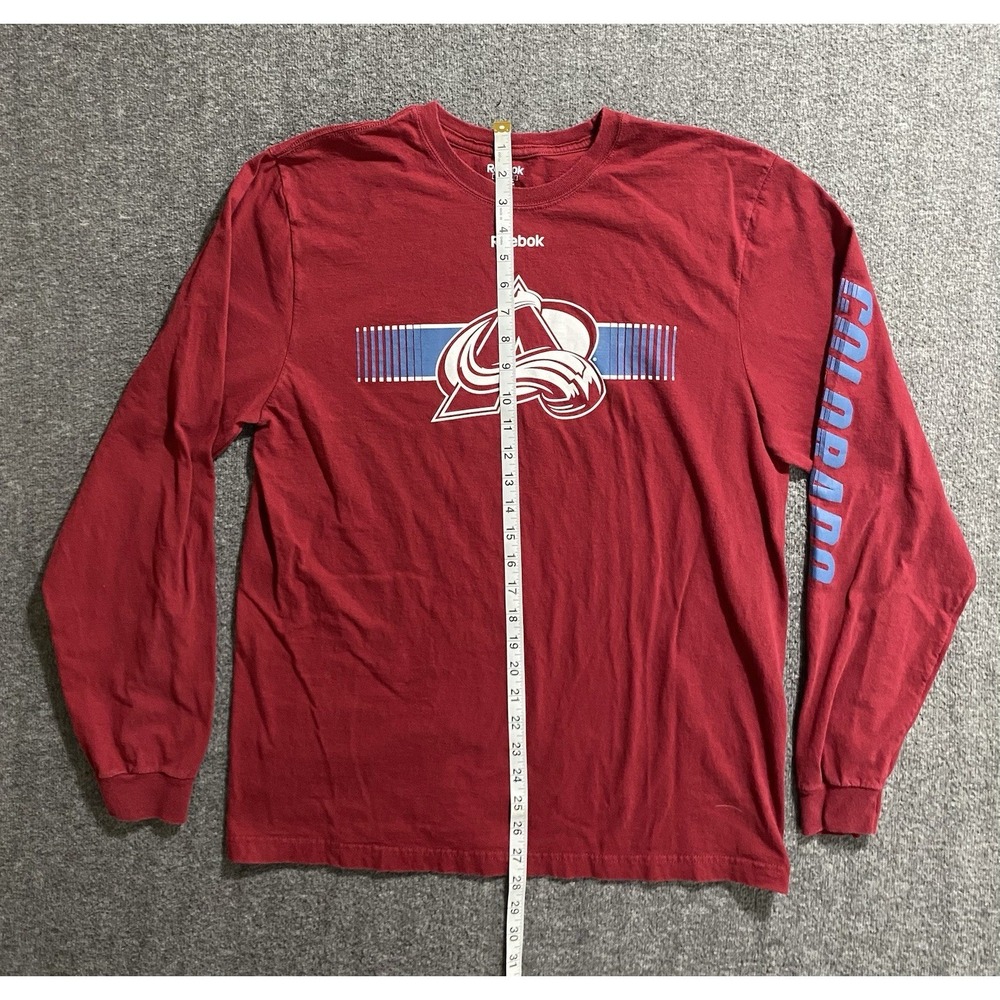 Reebok Colorado Avalanche Men Long Sleeve T-Shirt Crew Neck Red Size L RN119208 - Picture 3 of 8